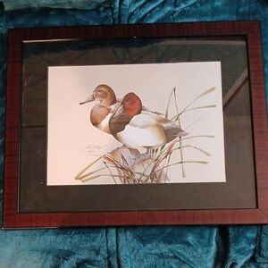 Wood-Tone Framed Duck Art Print in Brown and Black KS3PM-5